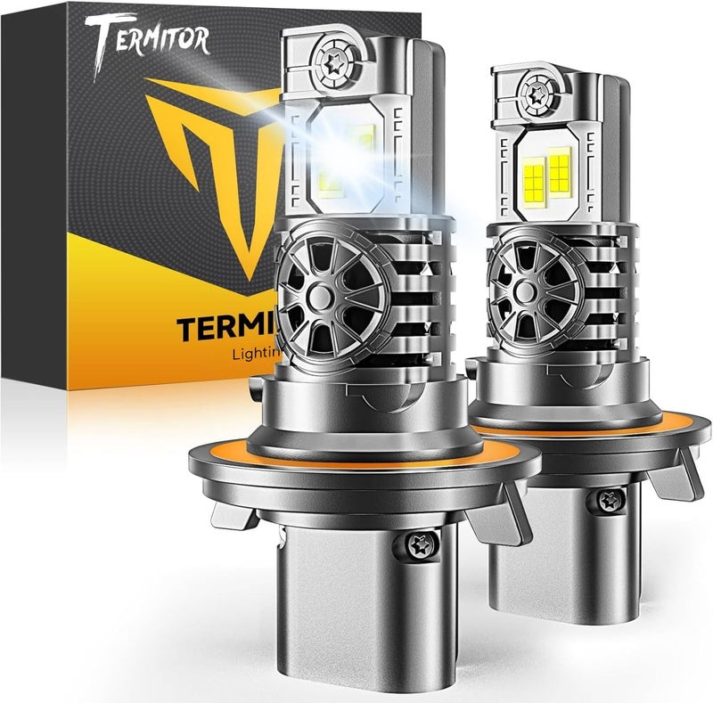 Termitor Upgraded H13/9008 LED Bulbs, 80,000LM Brightness, 85000+ Hours Long Service Life, 6500K Cool White, Real 1:1 Halogen Size Fog Lights, 3 Mins Plug N Play, Pack of 2 - Image 1